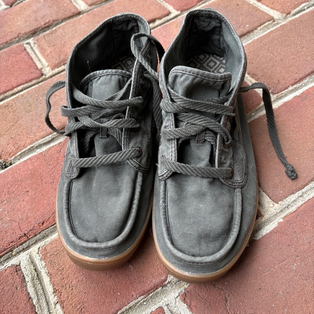 Sanuk Vee K Shawn High Top Olive Wash Canvas Sneakers 8.5 Womens - Picture 3 of 15